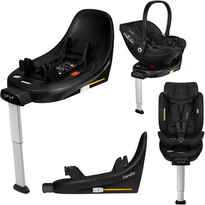 Base Lionelo Moxie I-Size – Base de siège auto ISOFIX pivotante à 360° – Zone anti-rebond solide – Indicateur d'installation correcte – Système Click – Cadre anti-rotation – Pied d'appui rabattable – Taille compacte – Compatible avec Moxie Moxie Next