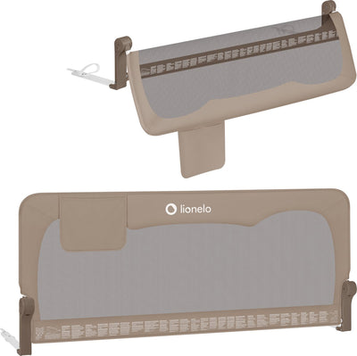Lionelo hanna – barrière de lit 150x66 cm – pliable à 180° – cadre en aluminium – ceinture sécurisée standsafe – jusqu'à 27 kg – filet aéré – pour matelas jusqu'à 45 cm – certifié SGS – adapté aux voyages – montage facile