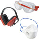 Wolfcraft - ensemble de lunettes de sécurité - 3 pièces - comprenant un masque anti-poussière et une protection auditive - 4980000