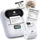 Phomemo - m110 - imprimante d'étiquettes portable - imprimante d'étiquettes thermique sans fil - avec application - étiquettes incluses - bluetooth - blanc