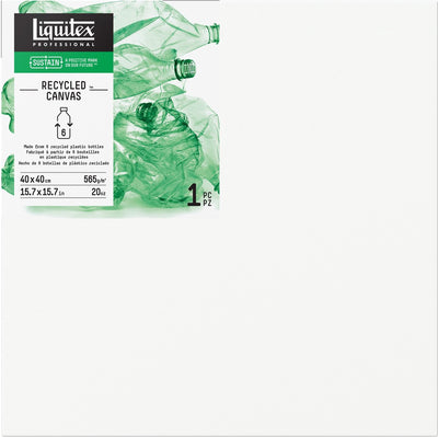 Liquitex 418040040 toile plastique recyclé 40×40 cm – bord profond | triple amorçage | Plastique 100 % recyclé | cadre en bois fsc | pour peinture à l'huile acrylique | toile d’art durable | 565g m²