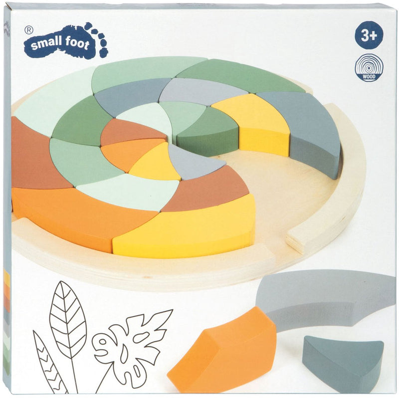 Puzzle de forme en bois de petit pied rond, 24e.