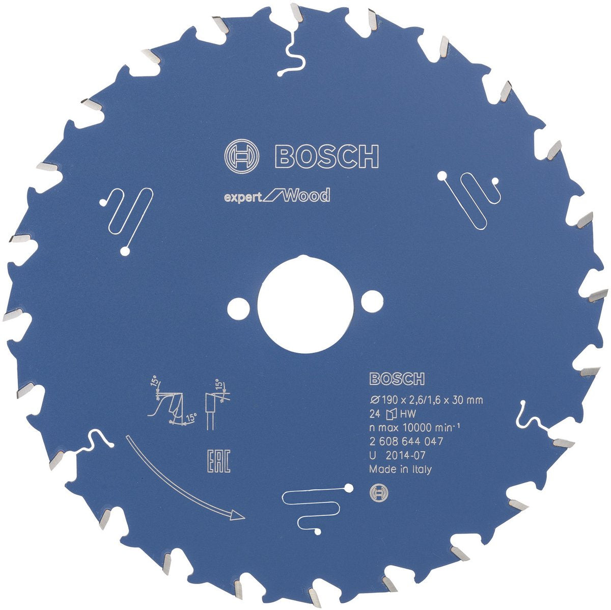 Bosch 2608644047 lame de scie circulaire expert pour bois 190x30 - 24 dents