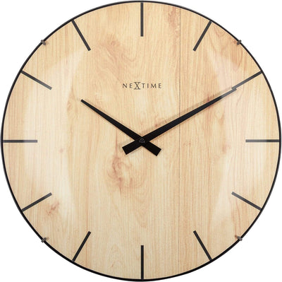 Nextime Nextime NE-3249 Mur Horloge bord bord-bois-dome dia 35 cm Plastique brun clair