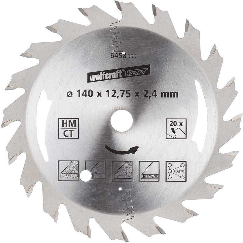 Wolfcraft - lame de scie circulaire 140x12,75mm - 20 dents - lame de scie pour scie circulaire - série argent - 6458000