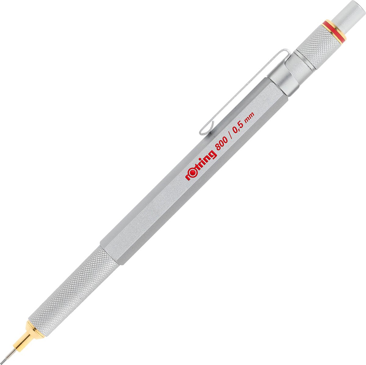 Porte-mine Rotring 800 - 0,5 mm - boîtier en métal argenté