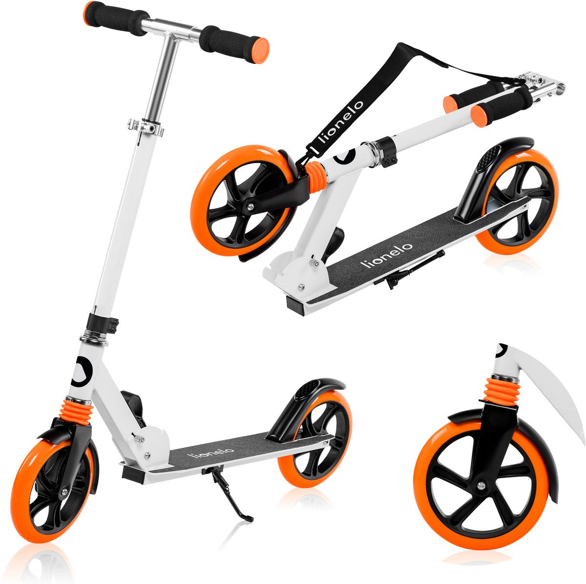 Trottinette Lionelo Luca - trottinette pliable jusqu'à 100 kg - roulements ABEC-7 - roues 200 mm - amortissement résistant aux chocs - 3 réglages de hauteur - plateforme antidérapante - adolescents adultes