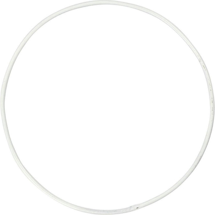 Creativ company anneau en fil métallique, d 15 cm, épaisseur 2 mm, blanc, 10 pièces 1 boîte