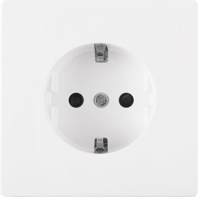 Prise Schneider electric merten d-life - encastrable - 1 voie - mise à la terre - blanc polaire