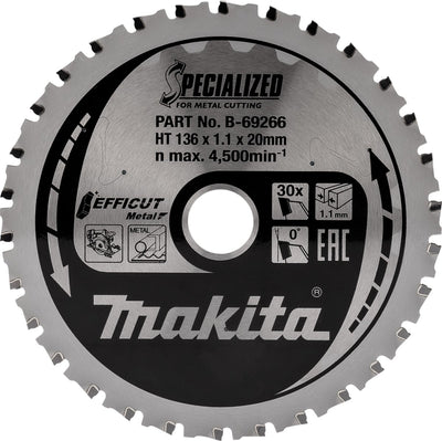 Lame de scie Makita ffcut 136x20x1,1 30t 0g - b-69303