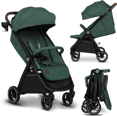 Poussette Lionelo Ingrid - poussette jusqu'à 22 kg - système de pliage automatique - roues EVA 360° - auvent XXL avec UPF50+ - dossier et repose-pieds réglables - panneau de ventilation panoramique - porte-gobelet et panier