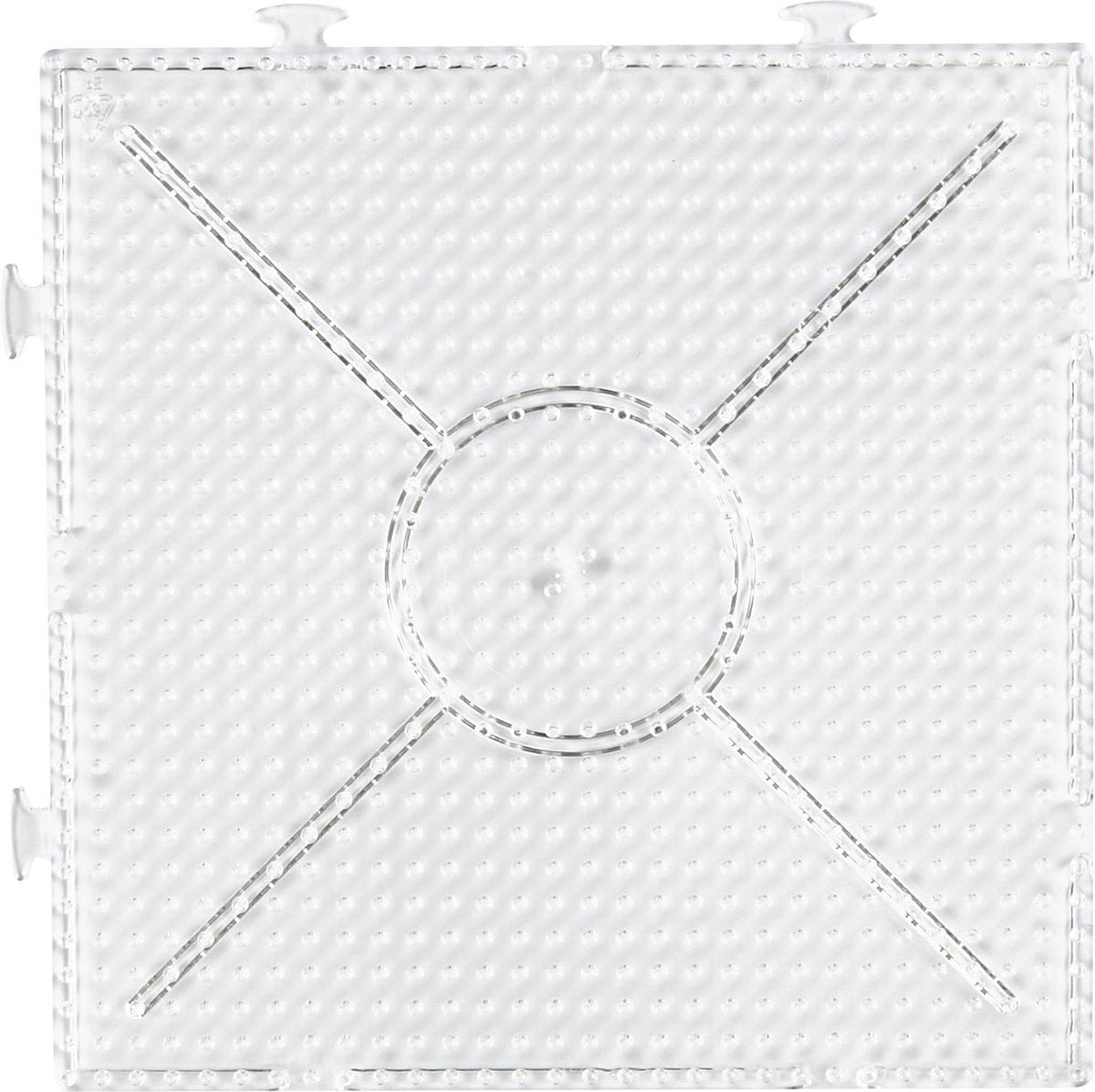 Assiette de base Nabbi, grand carré, dim. 15x15 cm, moyenne, transparente, 1 pièce