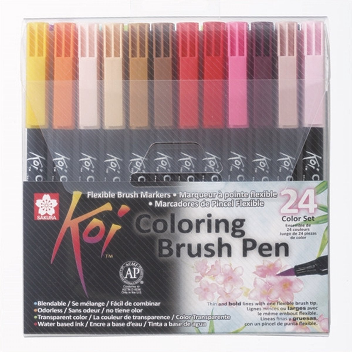 SAKURA KOI COLORING BRUSH Set Set, 24 couleurs