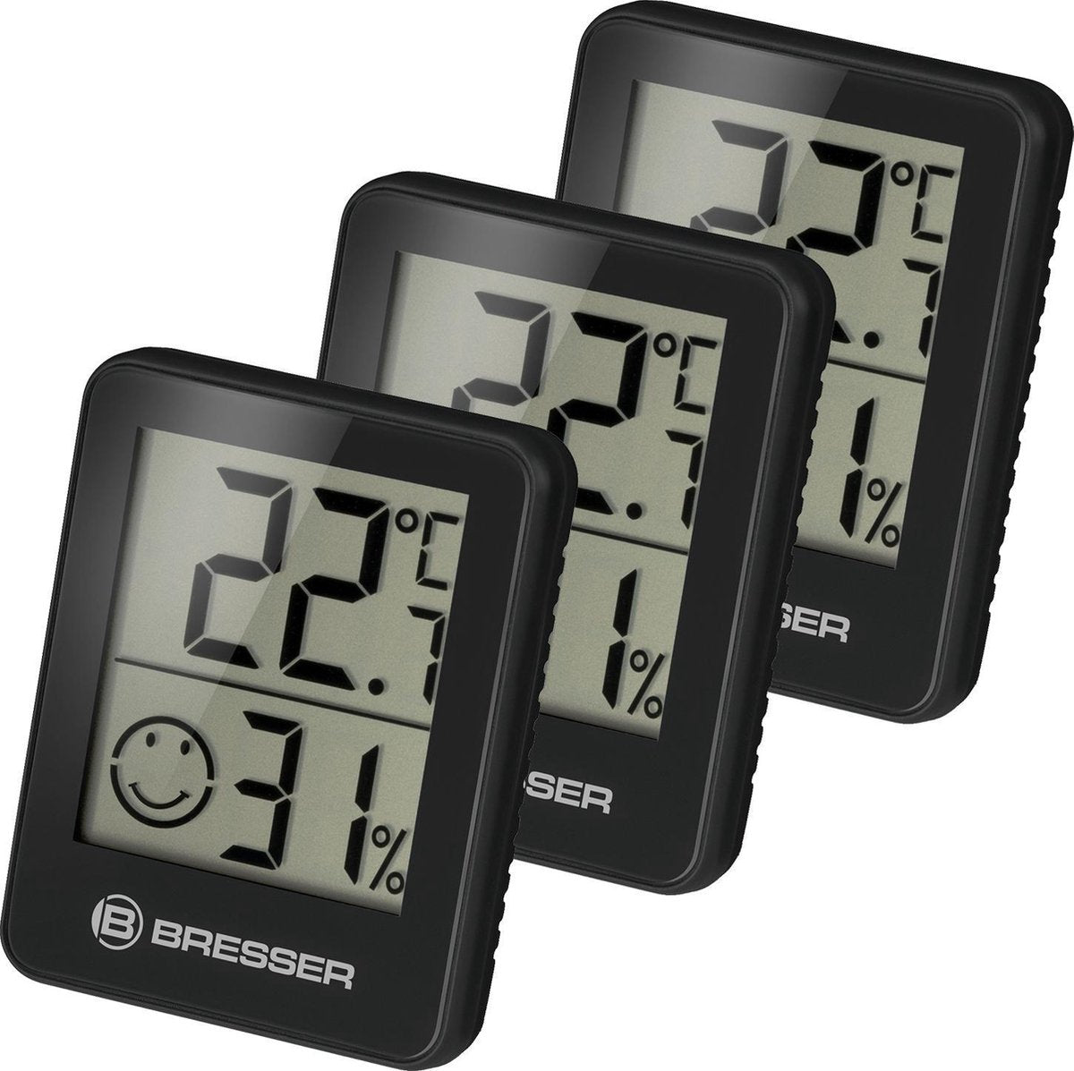 Station météo Bresser - indicateur hygro Climatemp - lot de 3 - contrôle le climat intérieur - noir