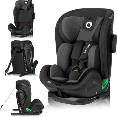 Lionelo harper i-size - siège auto - 9 à 36 kg (1,5-12 ans groupe 1 2 3 76-150 cm) - avec isofix - protection latérale puissante - ceintures internes jusqu'à 125 cm (environ 6 ans) - siège auto à coque ventilée - ajustement universel pour chaque voiture