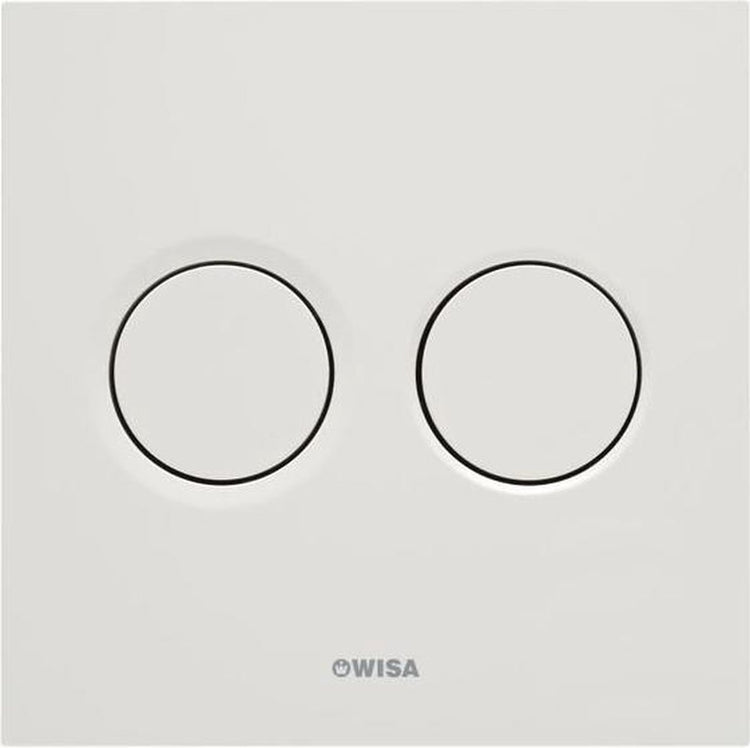 Wisa luga plaque d'actionnement pneumatique en plastique 16x16cm avec double chasse pour élément de toilette xs blanc