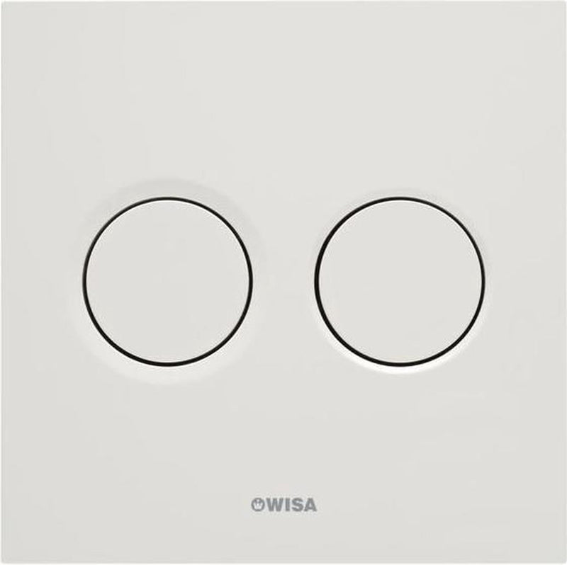Wisa luga plaque d'actionnement pneumatique en plastique 16x16cm avec double chasse pour élément de toilette xs blanc