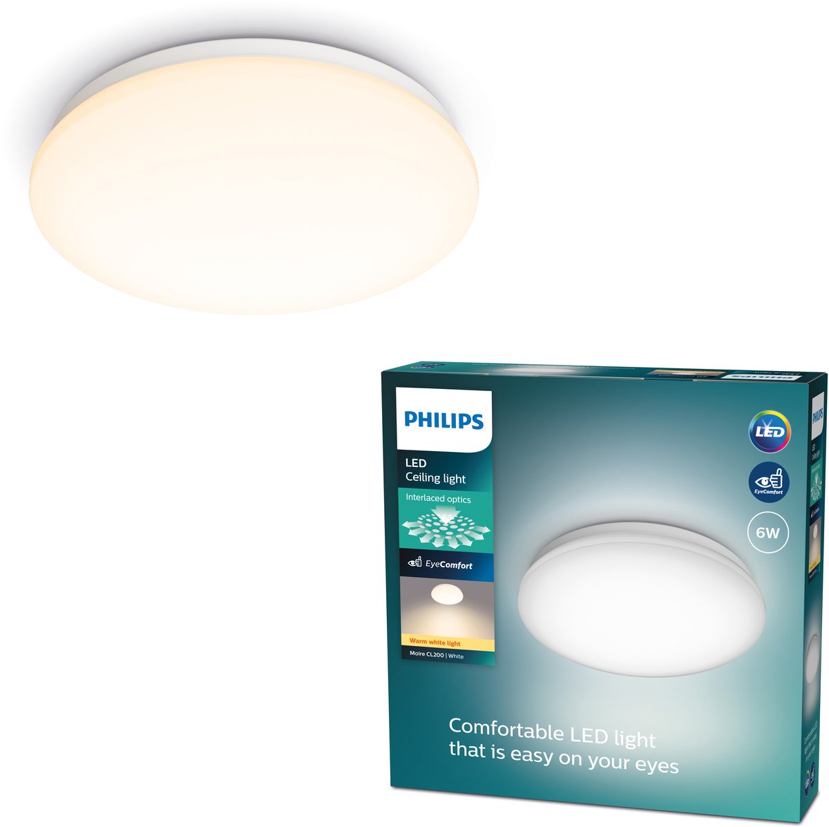 Philips LED Plafonnier Philips Moire - lumière blanc chaud - petit
