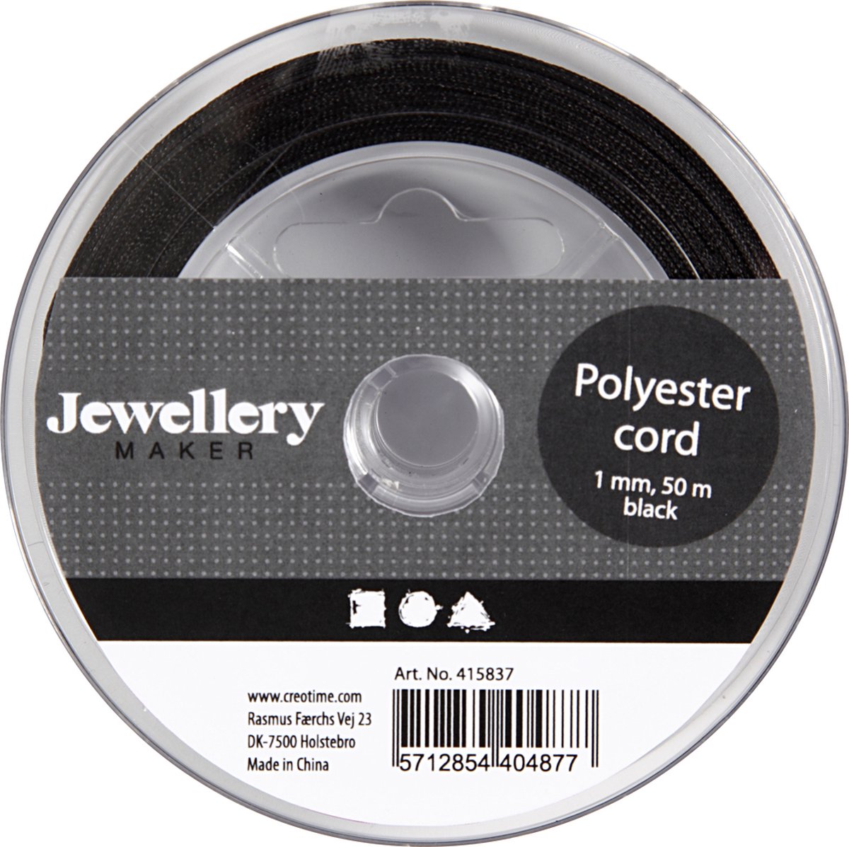 Crétiv Company Polyester Cord Black, 50m