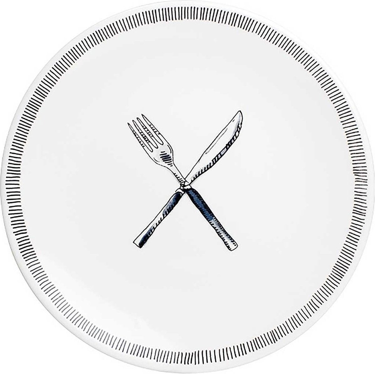 Blond Amsterdam - x noir - assiette petit-déjeuner - couteau fourchette - ø 22 cm