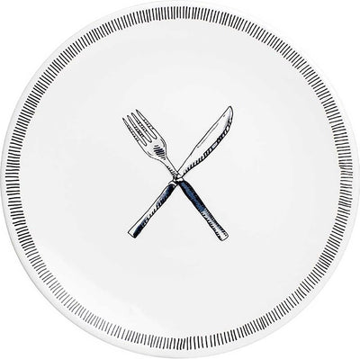 Blond Amsterdam - x noir - assiette petit-déjeuner - couteau fourchette - ø 22 cm