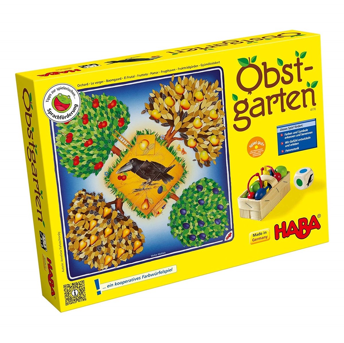 Haba le jeu du verger - jeu de fruits contre le corbeau