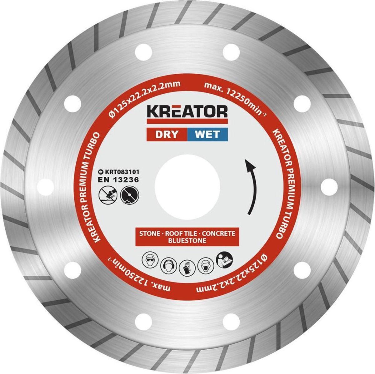 Kreator krt083101 jeu de disques diamantés – ø125mm – universel
