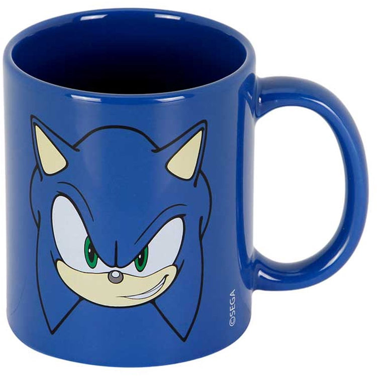 Karactermania - Sonic the Hedgehog - Sega Face - Mug dans une boîte cadeau - Mugs - Sacs à café - Bleu