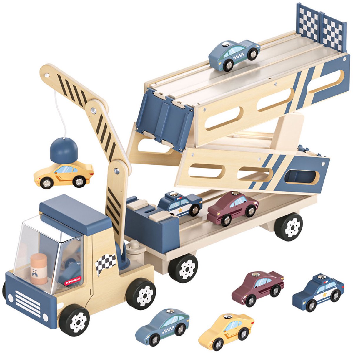 Piste de course pour transporteur de voitures en bois Topbright