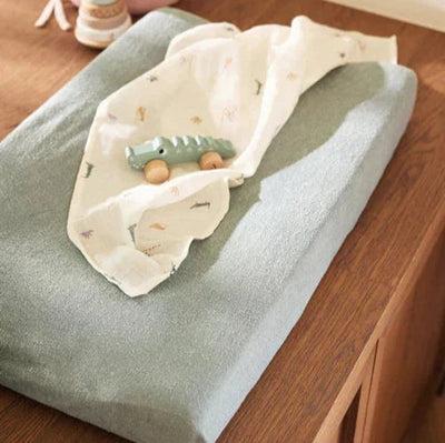 Jollein - housse de matelas à langer éponge 50x70cm - matelas à langer souple - vert d'eau - 2 pièces