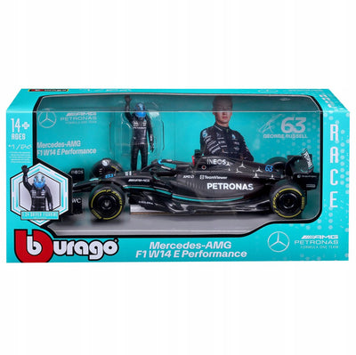 Bburago 1:24 mercedes-amg f1 russel modèle de voiture en métal