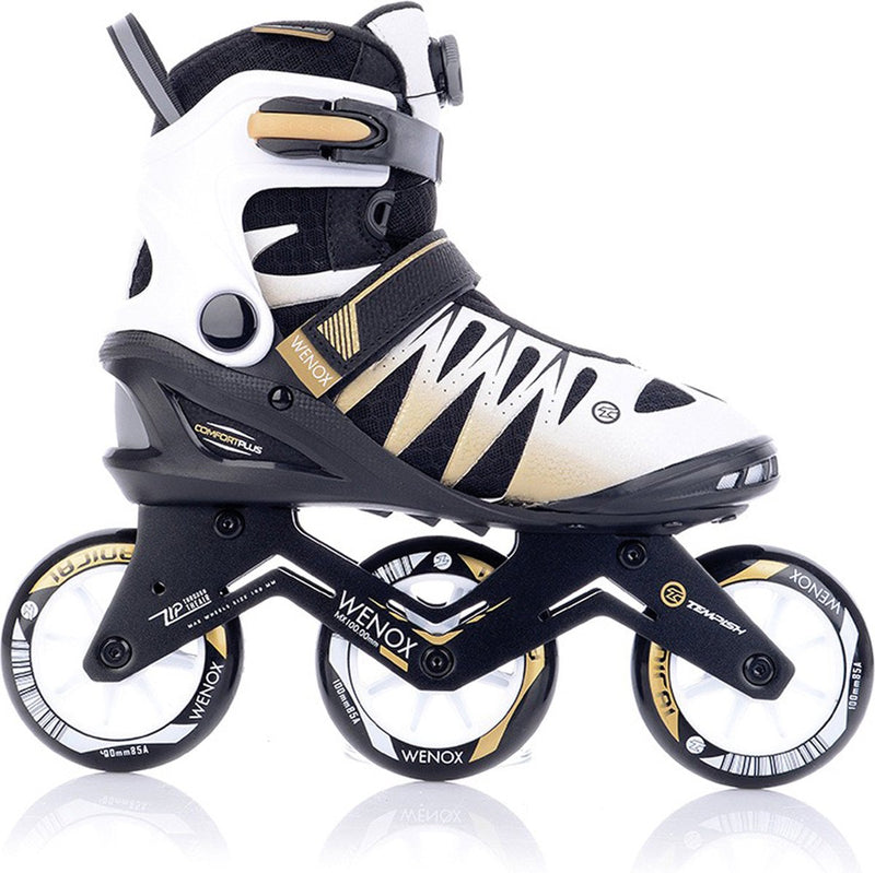 Tempish wenox top 100 patins à roues alignées pour femmes - roues 4x100 mm - patins à roues alignées speed fitness - or blanc - taille 42