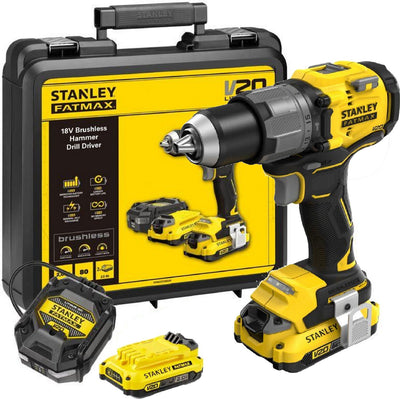 Perceuse à percussion sans balais Stanley Fatmax V20 en coffret 2x2,0ah SFMCD726D2K-QW