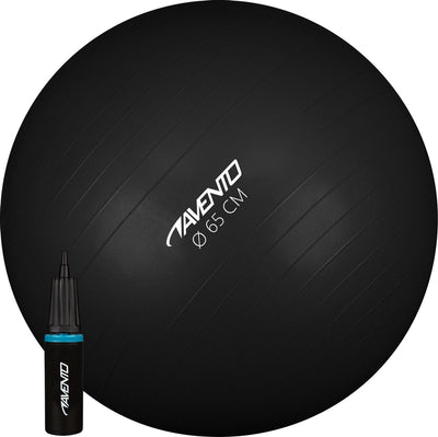 Ballon de fitness Avento - ballon de gymnastique - avec pompe - ø 65cm - noir