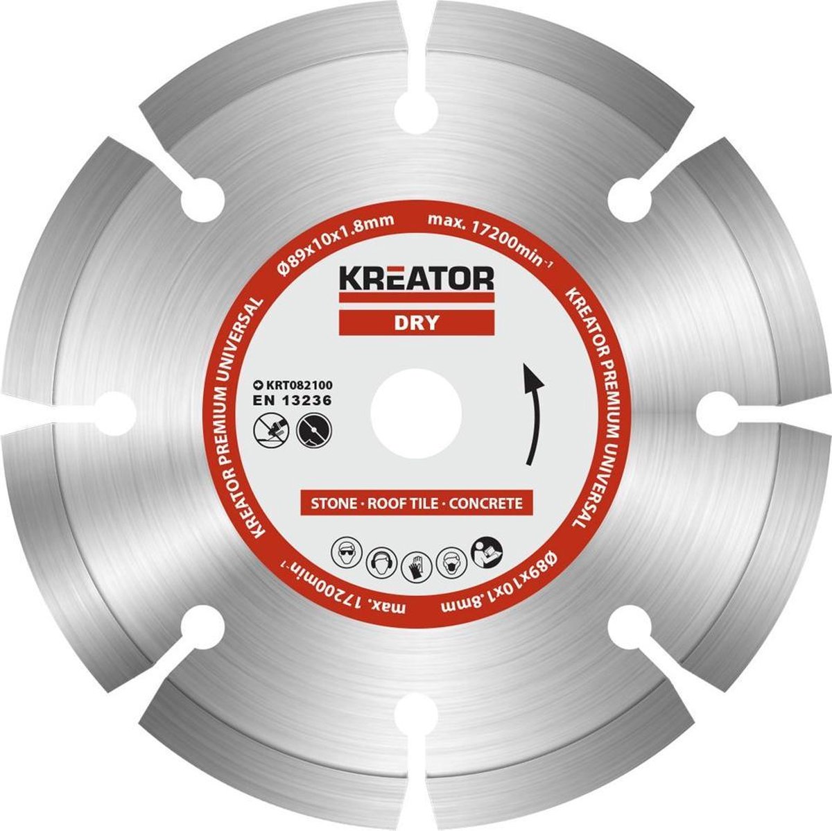 Kreator krt082100 disque diamanté √ò89 mm - premium - tuile en béton de pierre