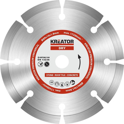 Kreator krt082100 disque diamanté √ò89 mm - premium - tuile en béton de pierre