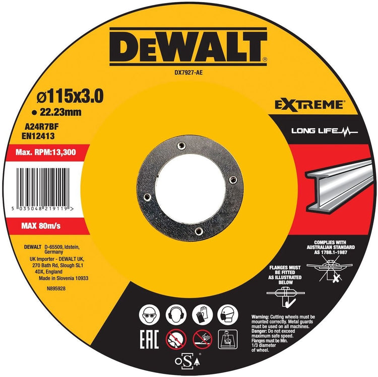 Dewalt dx7927 extreme™ disque à tronçonner métal 115mm
