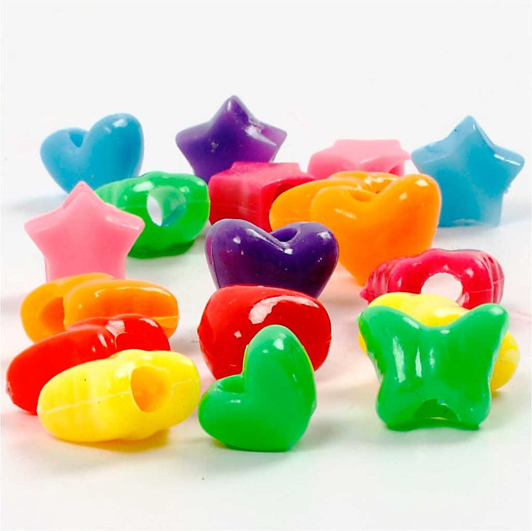 Perles figurines Creativ Company, d 10 mm, diamètre du trou 3,5 mm, env. 1530 pièces, différentes couleurs, 400 g, 700 ml 1 boîte