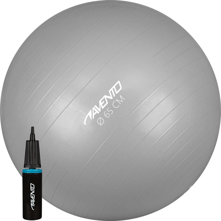Ballon de gym Avento fitness + pompe - ø 65cm - argent