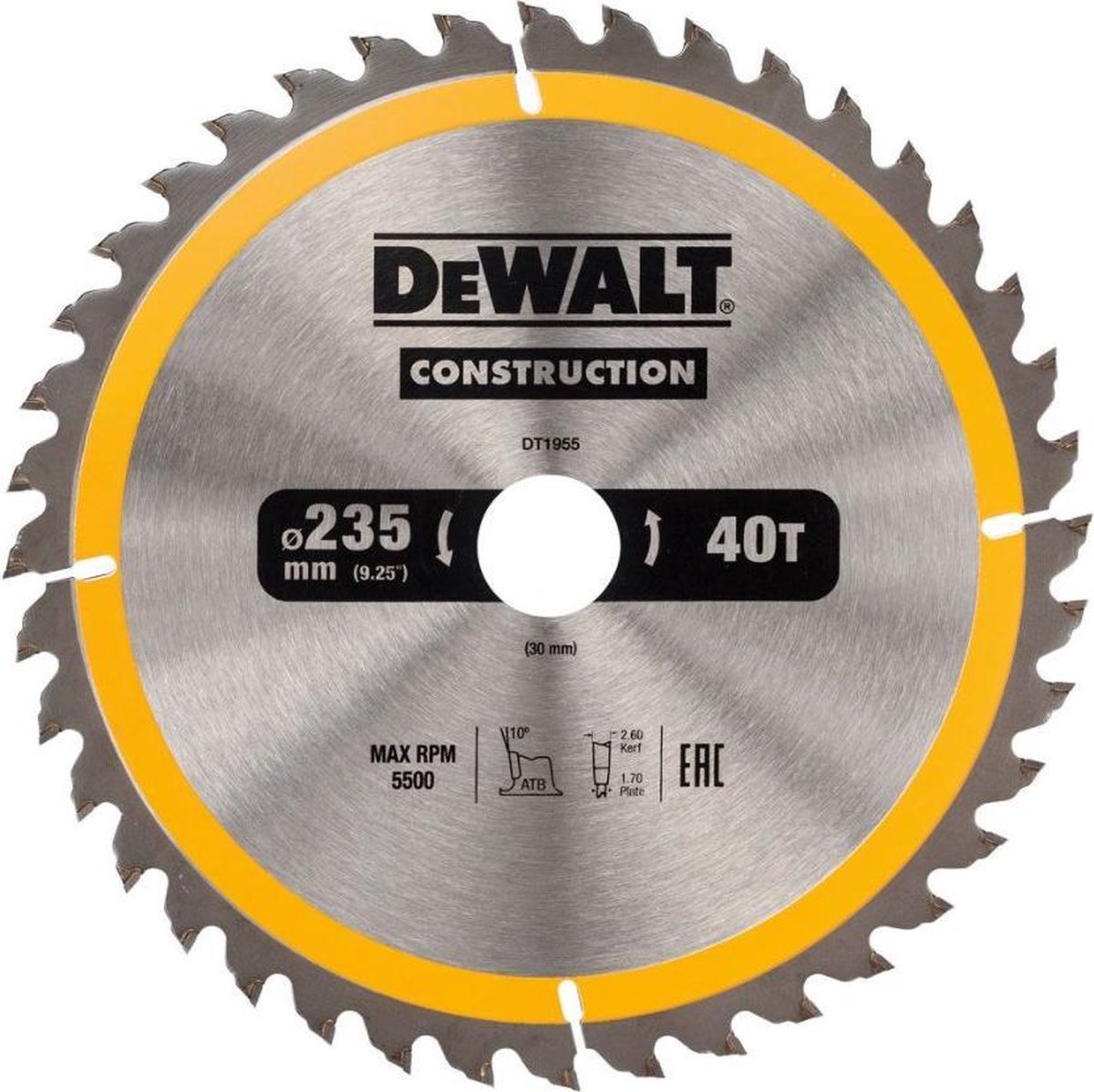 Lame de scie circulaire Dewalt dt1951-qz - 184x20mm