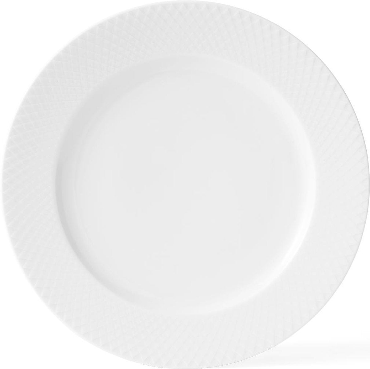 Assiette plate losange en porcelaine Lyngby 27cm blanc