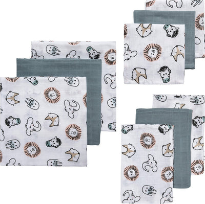 Meyco baby animal starter set - pack de 9 - hydrophile - multicolore