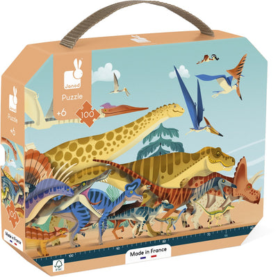 Janod - dino - panorama - puzzle dino 100 pièces