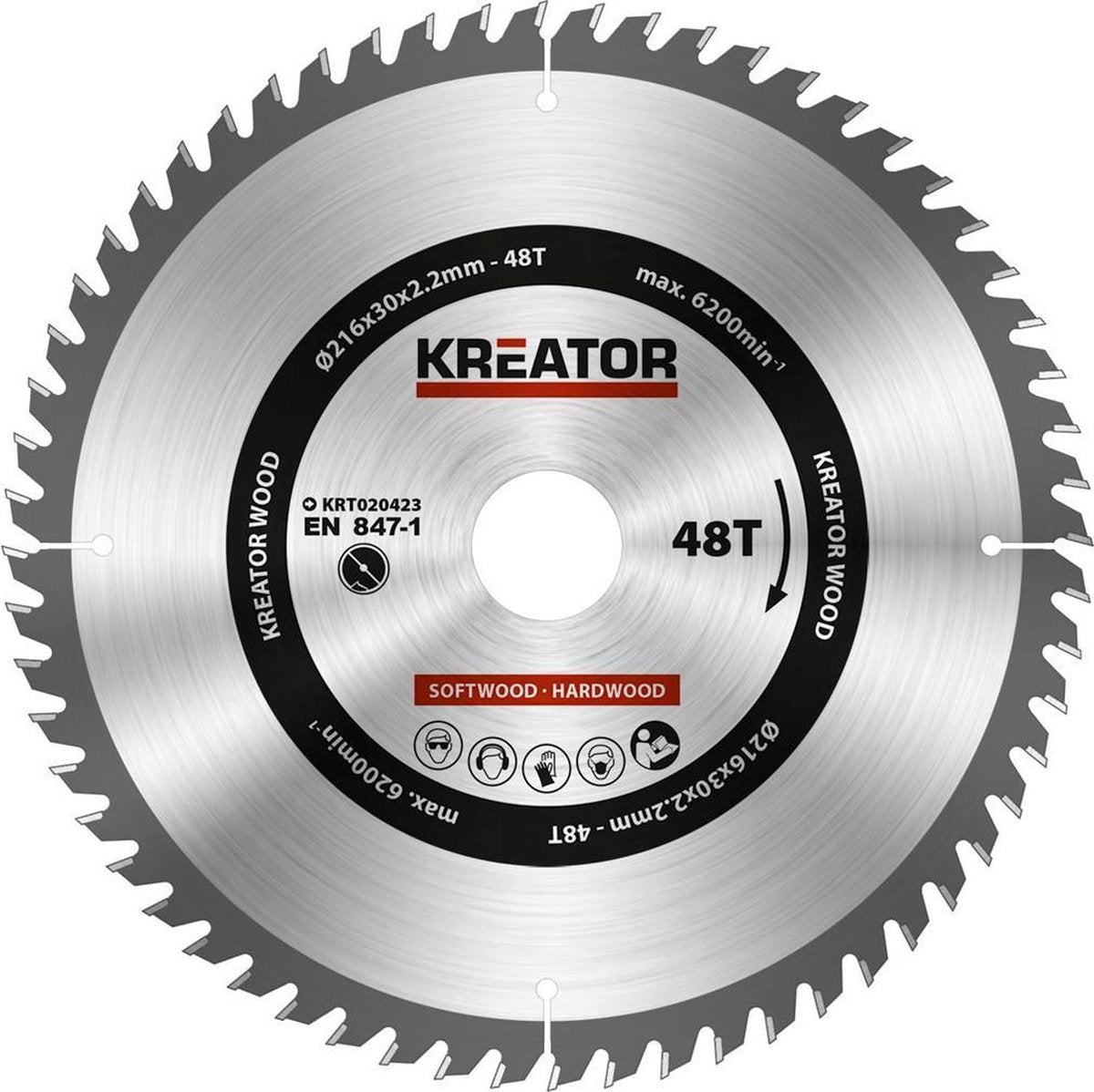 Kreator krt020423 lame de scie bois 216 mm - 48t