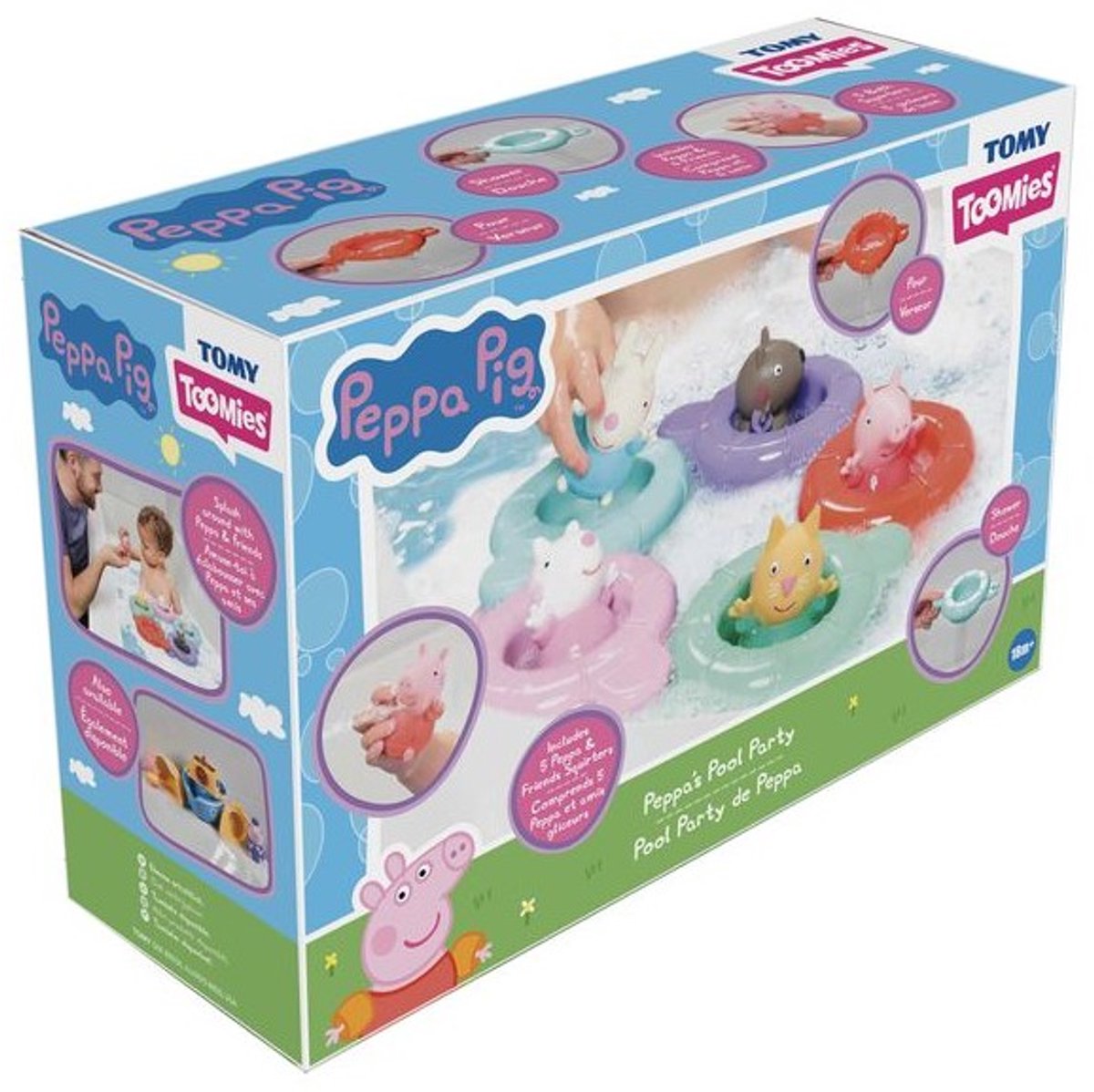 Jouets de bain Tomy Toomies Peppa Pig - Fête à la piscine Peppas - Jouets sensoriels.