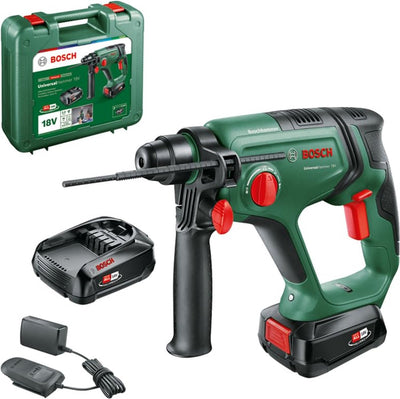 Marteau perforateur sans fil Bosch universalhammer 18v - 2,0 j - avec 2 batteries 18 v (2,5 ah) et chargeur - en coffret
