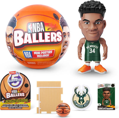 5 ballons surprise NBA de Zuru - 1 ballon surprise - avec mini poster