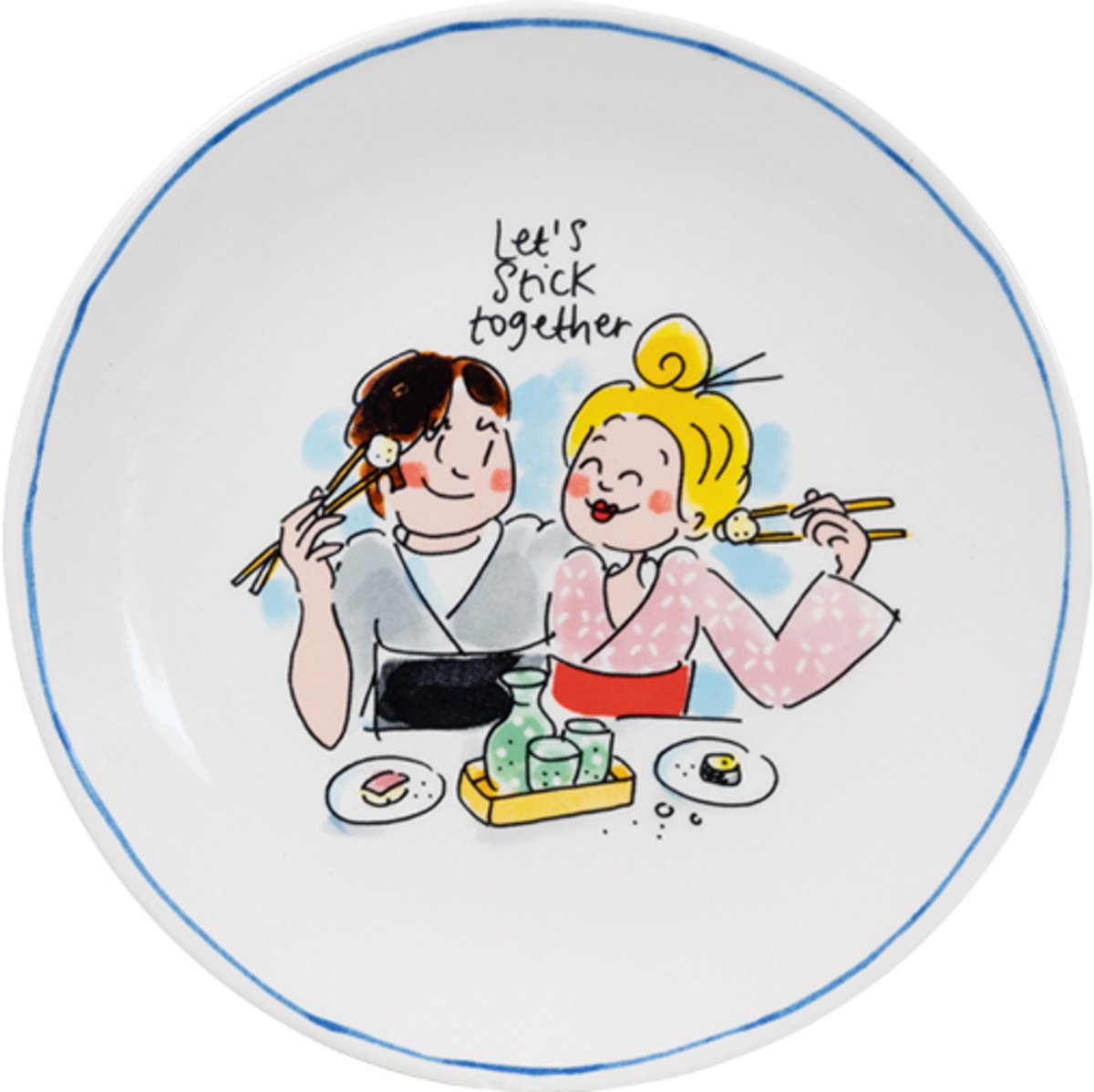 Blond Amsterdam, sushi : assiette 18 cm collée