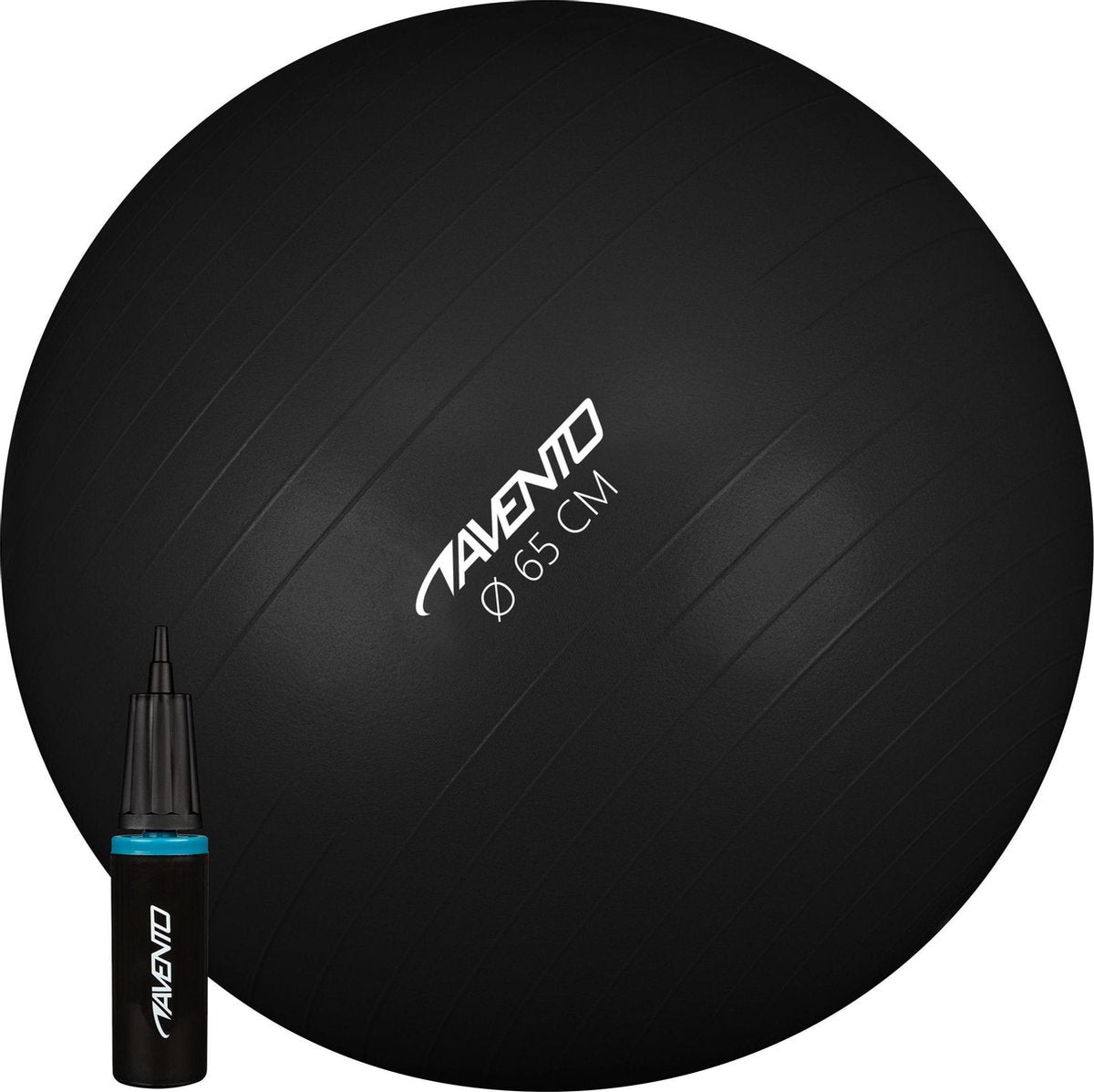 Ballon de fitness Avento - ballon de gymnastique - avec pompe - ø 65cm - noir