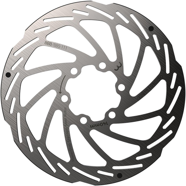 Bbb vélo frein à disque Power Stop disque de frein 6 trous bbs-111 - argent - 140 mm